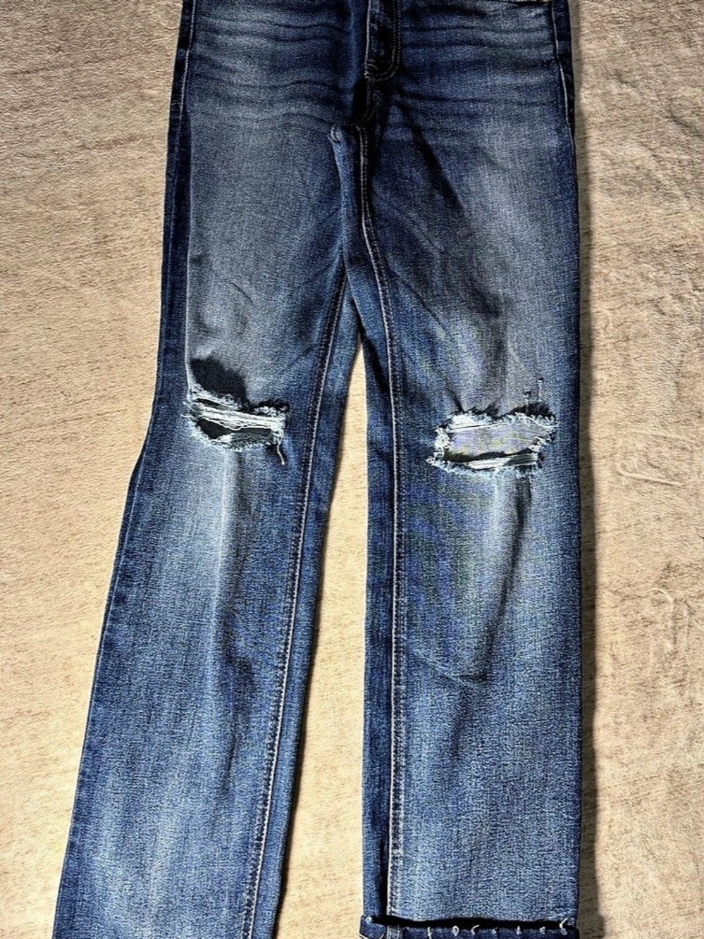 Maurices high rise straight Leg Distressed Blue Jeans